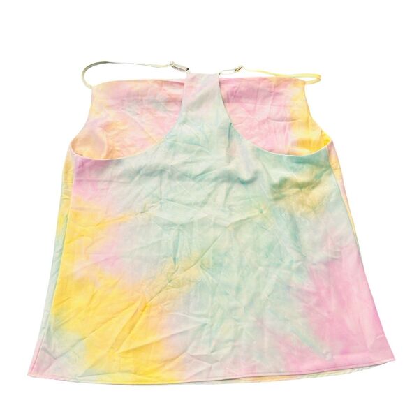 DO + BE Tank Top Medium Rainbow Sherbet Silky Flowy Y2K Festival Streetwear Club - Picture 4 of 8